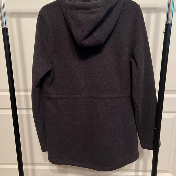 THE NORTH FACE Jacket Womens Large Gray Cresent Parka Fleece Sweater Hooded - Picture 2 of 9